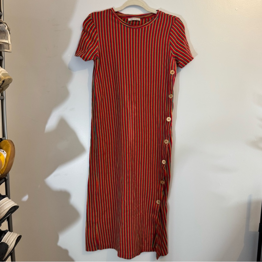 Zara Striped Midi Dress